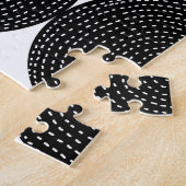 Schwarz abstrakter 60er Stil nahtlos. Puzzle (Seite)