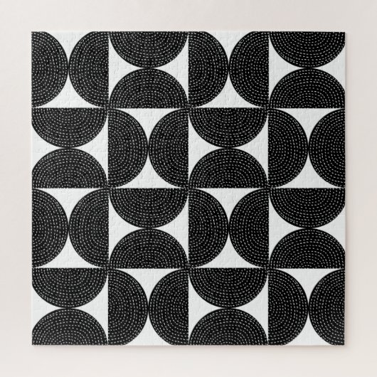 Schwarz abstrakter 60er Stil nahtlos. Puzzle (Vertikal)