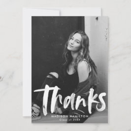 Schwarz | Abstraktes Foto Abschluss Vielen Dank Dankeskarte