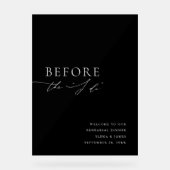 Schwarz-Acryl-Probe-Dinner Begrüßungszeichen Acrylschild (Vorderseite)