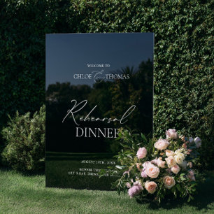 Schwarz-Acryl-Probe-Dinner Begrüßungszeichen Acrylschild