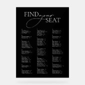 Schwarz-Acrylic-Alphabetische Hochzeitssattelkarte Acrylschild (Vorderseite)