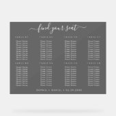 Schwarz-Acryltisch-Sitzkarte für Hochzeiten Acrylschild (Vorderseite)