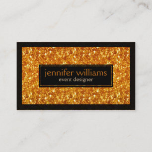 Schwarz-Akzente in schokoladenbraunem Glitzer Visitenkarte