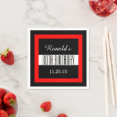 Schwarz am 80. Geburtstag mit rotem Rahmen Custom  Serviette (Beispiel)