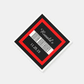 Schwarz am 80. Geburtstag mit rotem Rahmen Custom  Serviette (Ecke)