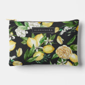 Schwarz | Amalfi Küste Lemon Blossom Personalisier Zubehörtasche (Vorderseite)