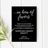 Schwarz anstelle von Favoriten spenden an Wohltäti Einladung