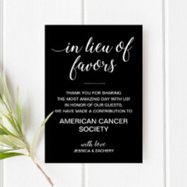 Schwarz anstelle von Favoriten spenden an Wohltäti Einladung