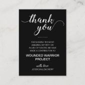 Schwarz anstelle von Lieblingsspenden für Wohltäti Platzkarte (Vorderseite)