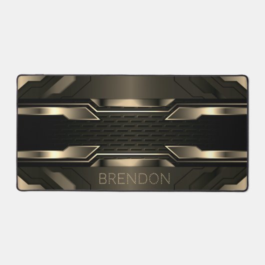 Schwarz-Antike Silver Gaming Hintergrund Schreibtischunterlage (Vorderseite)