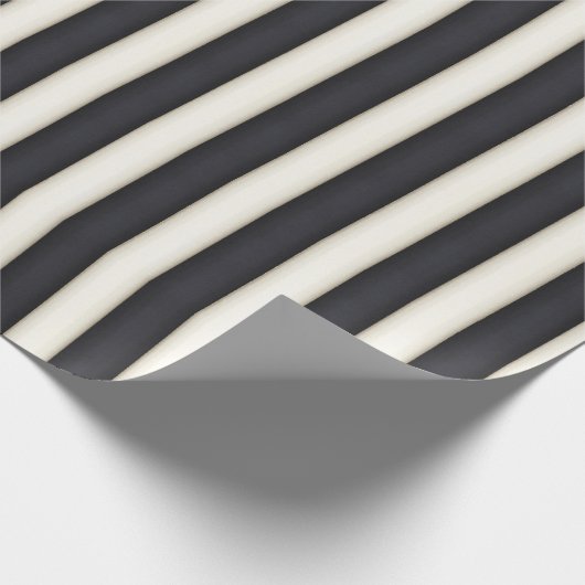 Schwarz-Antike Viktorianische Streifen Geschenkpapier (Ecke)