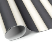 Schwarz-Antike Viktorianische Streifen Geschenkpapier (Rolleneckpunkt)