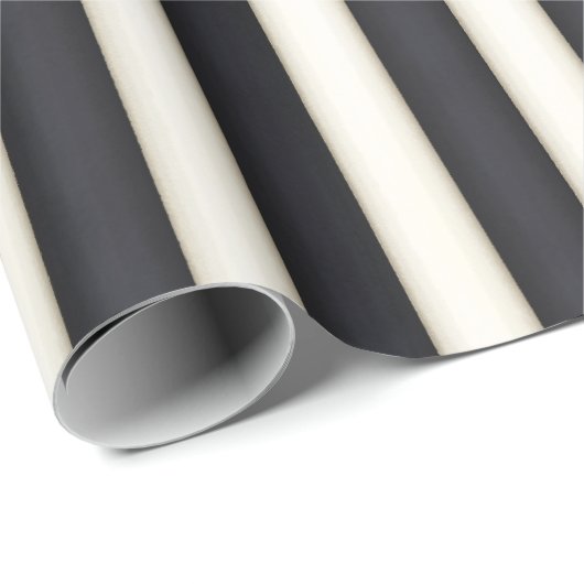 Schwarz-Antike Viktorianische Streifen Geschenkpapier (Rolleneckpunkt)