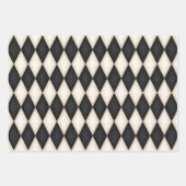 Schwarz-Antikes Weiß Muster Zusammenstellung Geschenkpapier Set (Vorderseite)