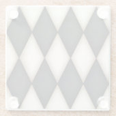 Schwarz-Antikes weißes Harlequin Gestell Glasuntersetzer (Rückseite)