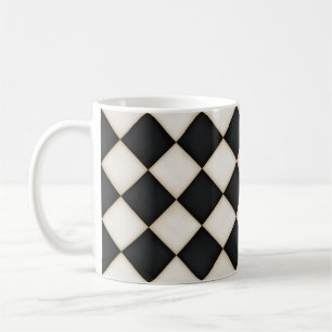 Schwarz & Antique-Weiß-Diamanten Kaffeetasse