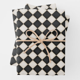 Schwarz & Antiquitäten Weißdiamanten Geschenkpapier Set