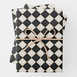 Schwarz & Antiquitäten Weißdiamanten Geschenkpapier Set