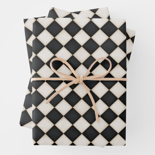 Schwarz & Antiquitäten Weißdiamanten Geschenkpapier Set (Beispiel)