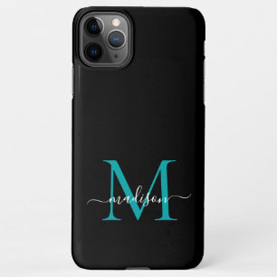 Schwarz-Aquamarin-grüner Monogramm-Feministerienna iPhone 11Pro Max Hülle