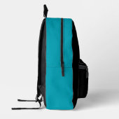 Schwarz-Aquamarin-Monogramm Bedruckter Rucksack (Links)