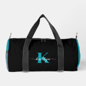 Schwarz-Aquamarin-Monogramm Duffle Bag (Rückseite)