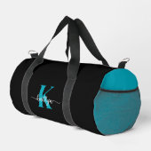 Schwarz-Aquamarin-Monogramm Duffle Bag (Rechte Ecke)