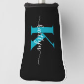 Schwarz-Aquamarin-Monogramm Golf Headcover (Rotieren 90)