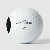 Schwarz-Aquamarin-Monogramm Golfball (Logo)