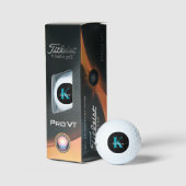 Schwarz-Aquamarin-Monogramm Golfball (Verpackung)