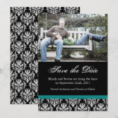 Schwarz, Aquamarin und Weiß speichern Save The Date (Vorne/Hinten)
