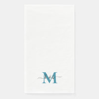 Schwarz-Aquamarines Monogramm-Swash-Script weiß