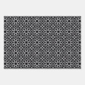Schwarz-Arabisches geometrisches Muster Geschenkpapier Set (Vorderseite 2)