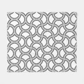 Schwarz Art Deco Muster auf Weiß Fleecedecke (Vorderseite (Horizontal))