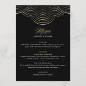 Schwarz Art Deco String Lights Flat Menu Menükarte (Vorderseite)