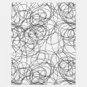 Schwarz auf Abstraktem Wirblen Skript jeder Farbe Fleecedecke (Vorderseite)