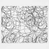 Schwarz auf Abstraktem Wirblen Skript jeder Farbe Fleecedecke (Vorderseite (Horizontal))