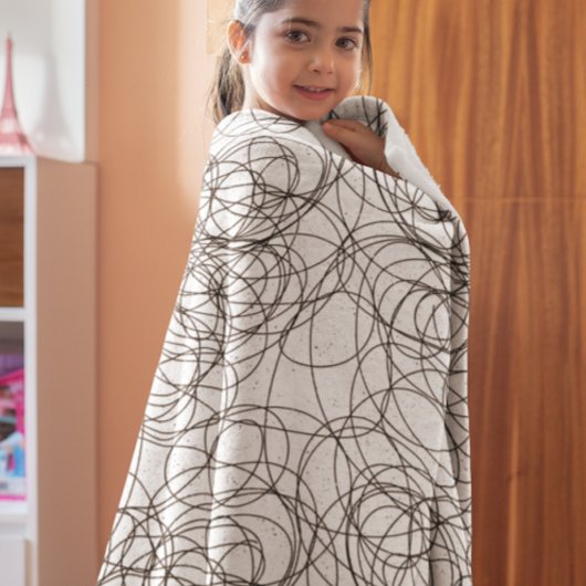 Schwarz auf Abstraktem Wirblen Skript jeder Farbe Fleecedecke