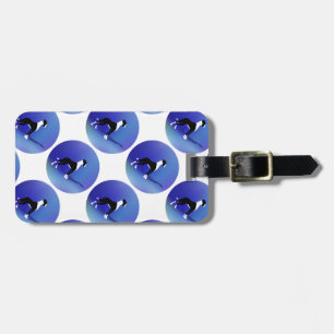 Schwarz auf Blau Gepäckanhänger