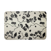 Schwarz auf Bronze Muster Vögel und Kirschblüten Badematte (Vorderseite)
