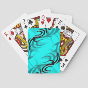 Schwarz auf Cyan "Smoke" Spielkarten