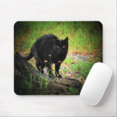 Schwarz auf der grünen, schwarzen Katze Mousepad (Mit Mouse)