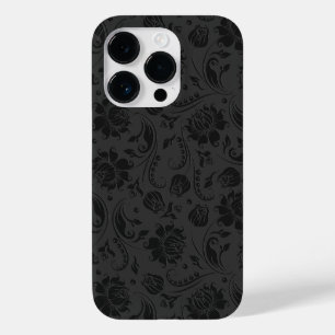 Schwarz auf dunkelgrau Vintage BlumenDamaskus 2 Case-Mate iPhone Hülle