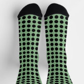 Schwarz auf Dunklem Meer Grün großen Horiz. Polka  Socken (Oben)