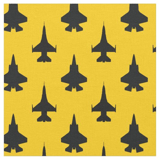 Schwarz auf gelbem F16- und F35-Muster Stoff (Nahaufnahme)