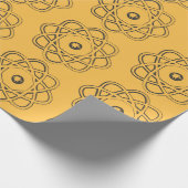 Schwarz auf gelben Atom-Symbolen Geschenkpapier (Ecke)