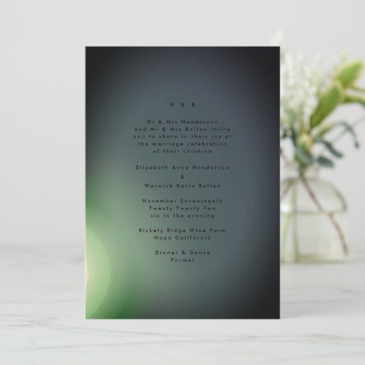 Schwarz auf Gradient Moderne Minimalistisch Einfac Einladung (Stehend Vorderseite)