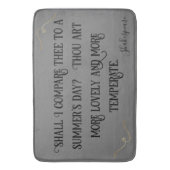 Schwarz auf Gray Shakespeare soll ich vergleichen. Badematte (Vorderseite Vertikal)