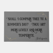 Schwarz auf Gray Shakespeare soll ich vergleichen. Fußmatte (Vorderseite)